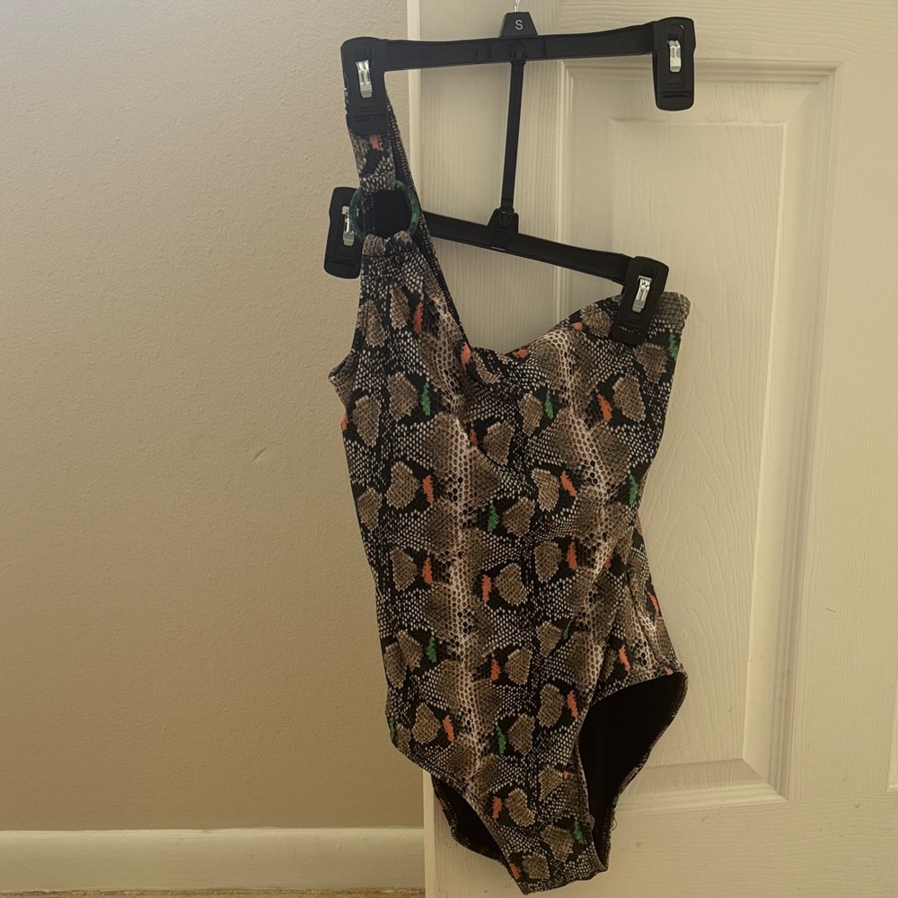 Shoshanna Multicolor One-Shoulder Swimsuit